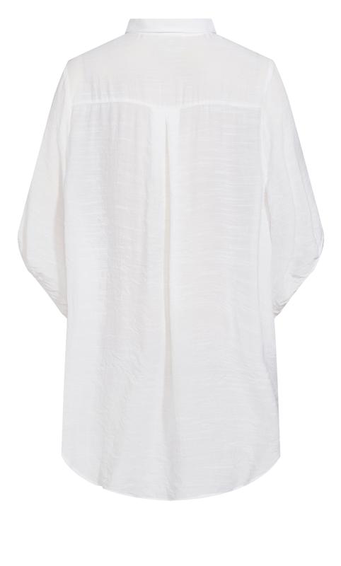 Evans White Oversized Longline Shirt 6