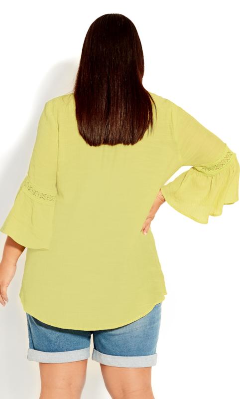 Evans Yellow Pleat Lace Tunic 3