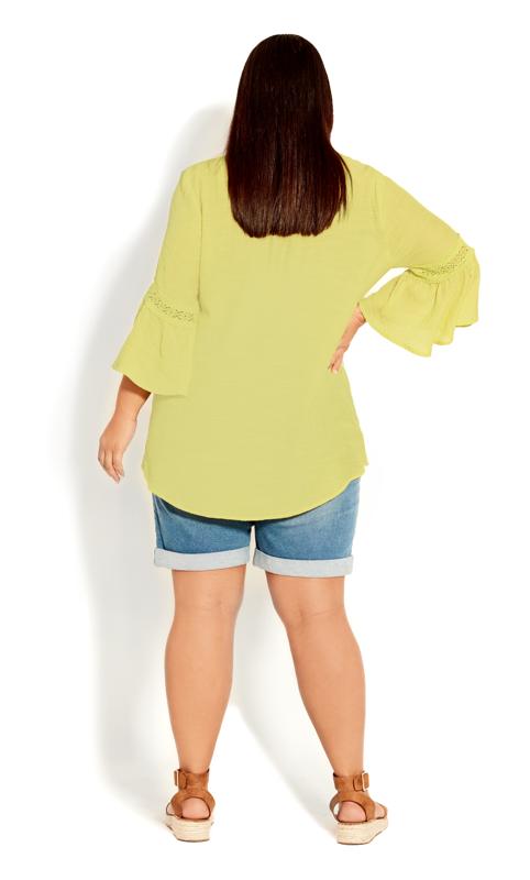 Evans Yellow Pleat Lace Tunic 4