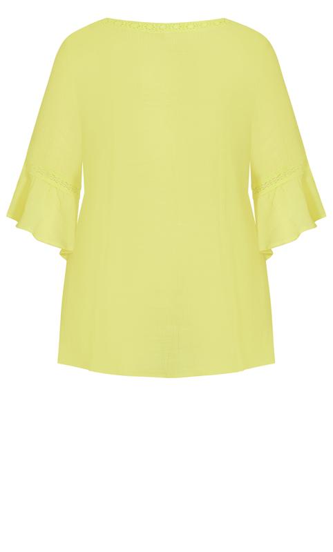 Evans Yellow Pleat Lace Tunic 6