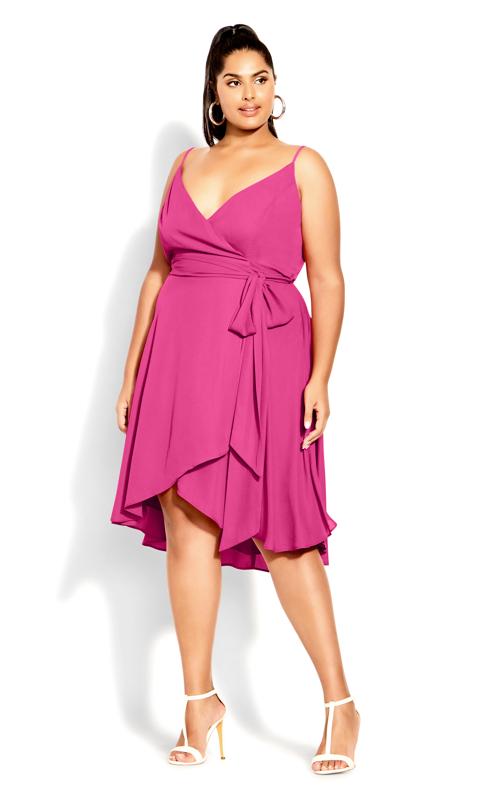 Plus Size  Evans Pink Wrap Dress