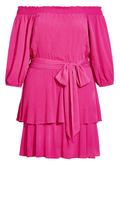 Evans Pink Bardot Frill Mini Dress 4