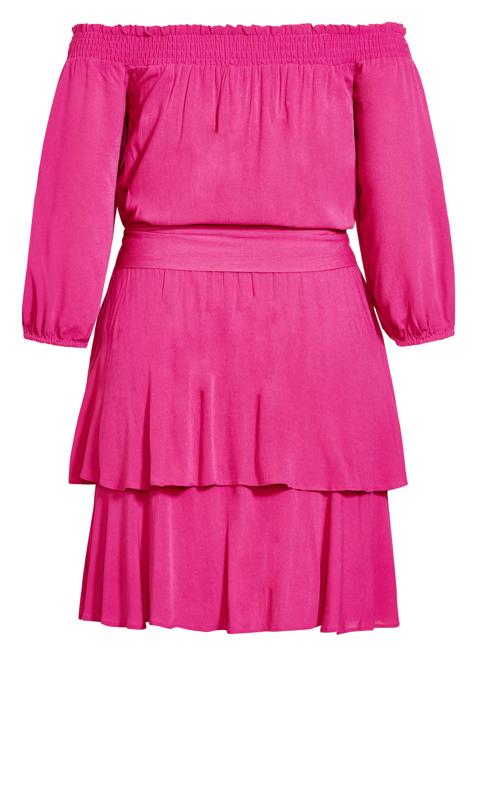 Evans Pink Bardot Frill Mini Dress 5