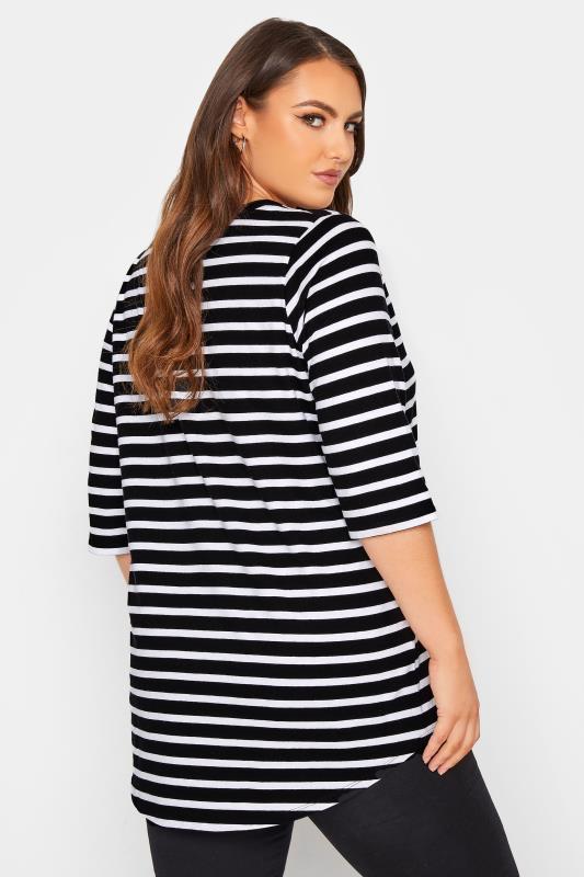 YOURS FOR GOOD Curve Black Striped Pintuck Henley Top_C.jpg