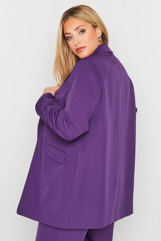 Plus Size Purple Tailored Blazer | Yours Clothing 3