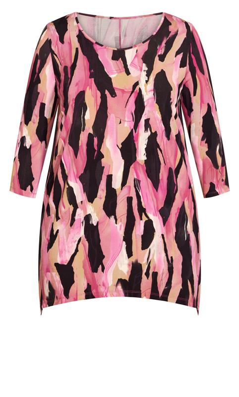 Evans Pink Abstract Print Tunic 5