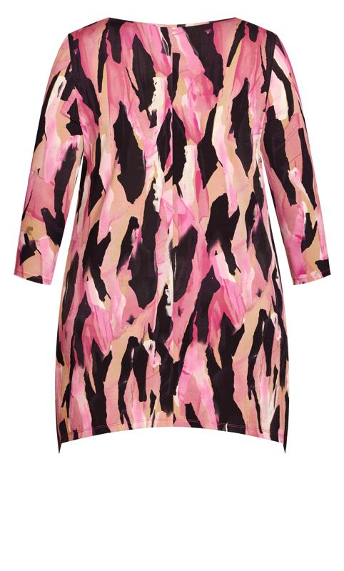 Evans Pink Abstract Print Tunic 6