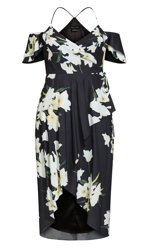 Evans Black Elegant Floral Maxi Dress 4