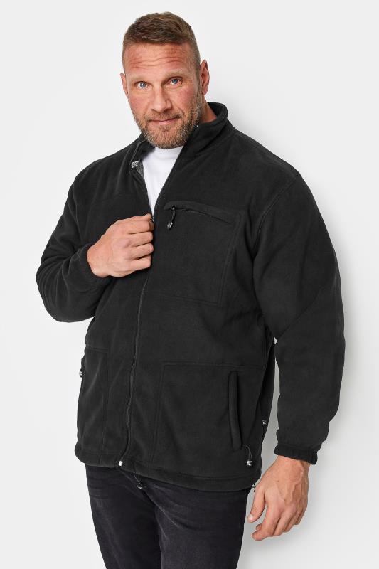  Grande Taille KAM Big & Tall Black Fleece Jacket