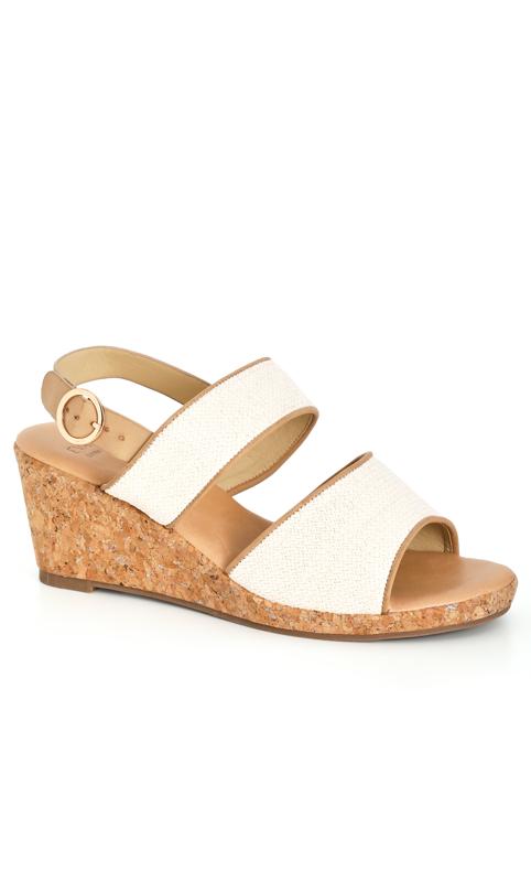 Plus Size  Evans Brown WIDE FIT Milly Wedge