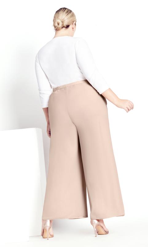 Evans  Pale Pink Sparkle Palazzo Wide Leg Trousers 4