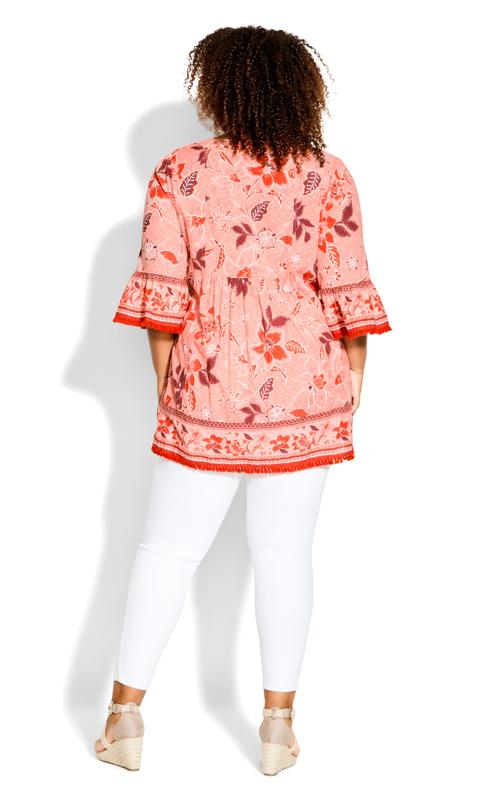 Evans Pink Floral Print Tunic Top 4