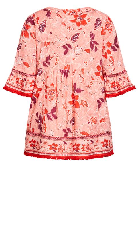 Evans Pink Floral Print Tunic Top 6
