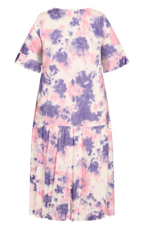 Evans Pink & Purple Tie Dye Smock Dress 5