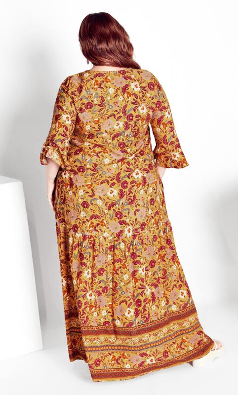 Evans Orange Floral Border Print Maxi Dress 2