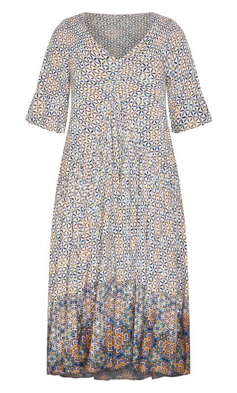 Evans Grey Paisley Print Border Maxi Dress 4