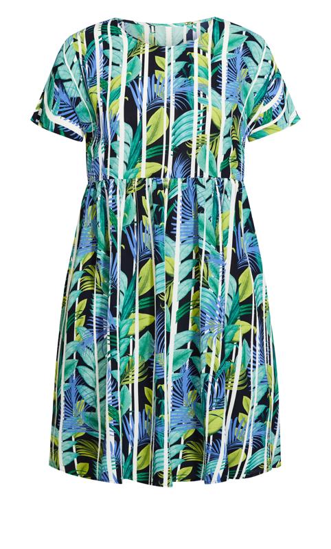 Evans Black & Green Abstract Stripe Smock Dress 3