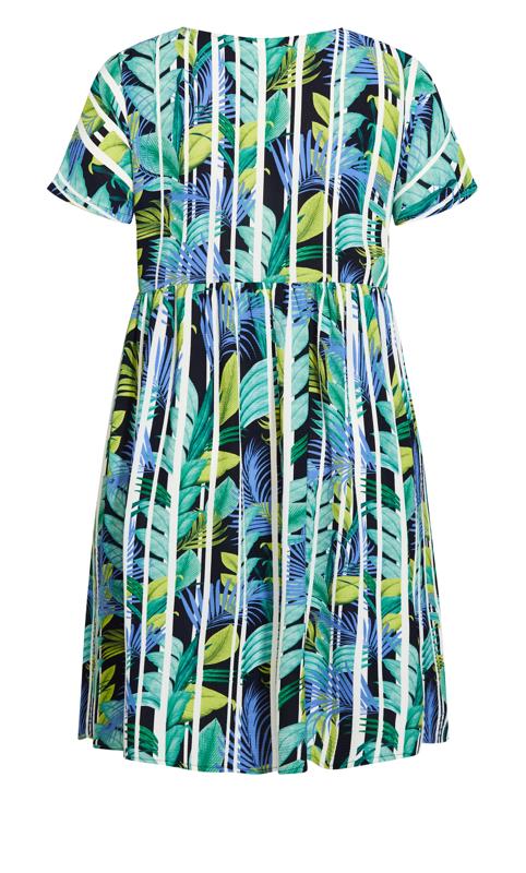 Evans Black & Green Abstract Stripe Smock Dress 4