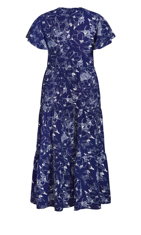 Evans Blue Happy Tier Print Dress 4