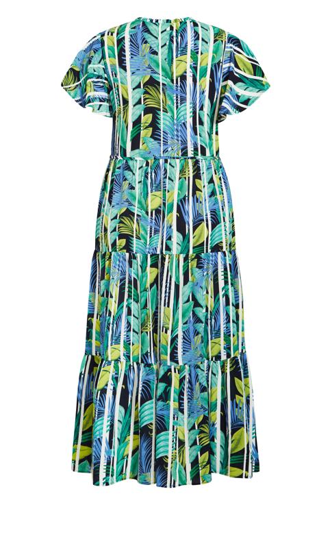 Evans Green Happy Tier Print Dress 4