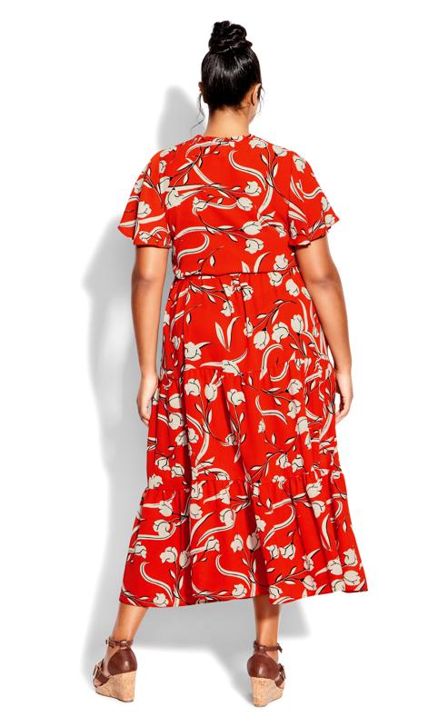 Evans Red Floral Print Shirt Dress 3