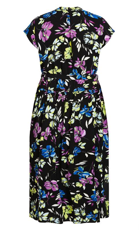 Evans Black & Bright Floral Wrap Maxi Dress 4
