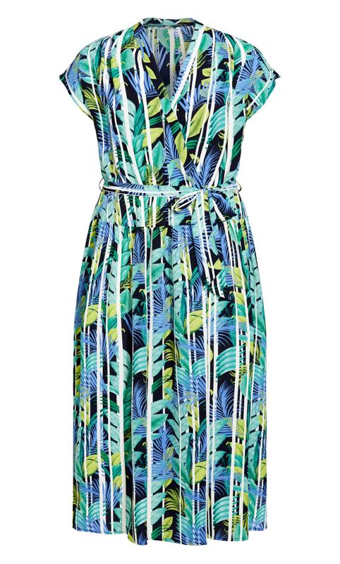 Evans Green Stripe & Floral Print Maxi Dress 3