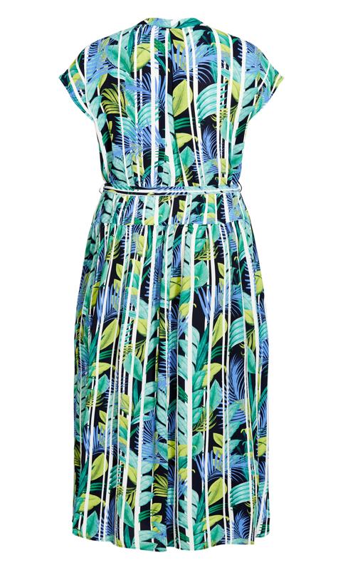 Evans Green Stripe & Floral Print Maxi Dress 4