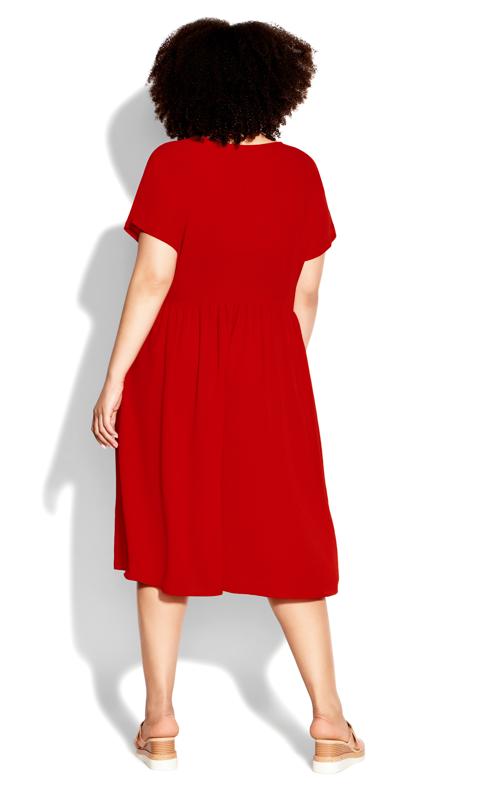 Evans Red Doll Up Plain Dress 2
