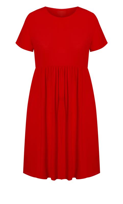 Evans Red Doll Up Plain Dress 3