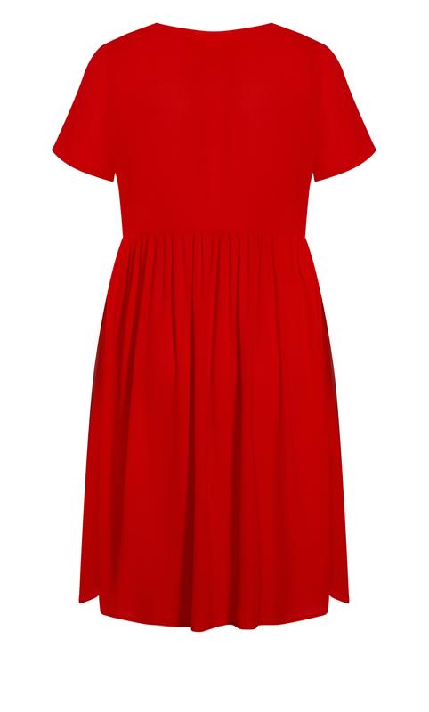 Evans Red Doll Up Plain Dress 4