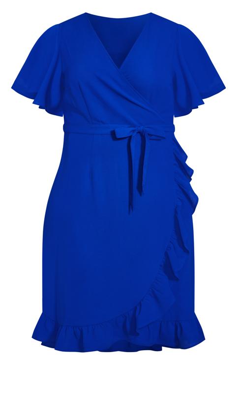 Evans Cobalt Blue Wrap Midi Dress 3