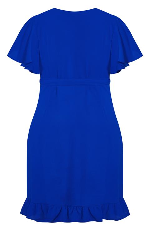 Evans Cobalt Blue Wrap Midi Dress 4