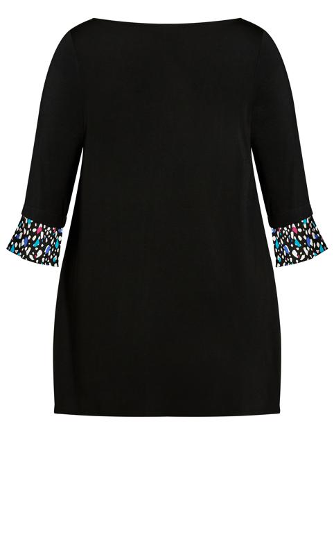 Evans Black Abstract Print Double Layered Blouse 7