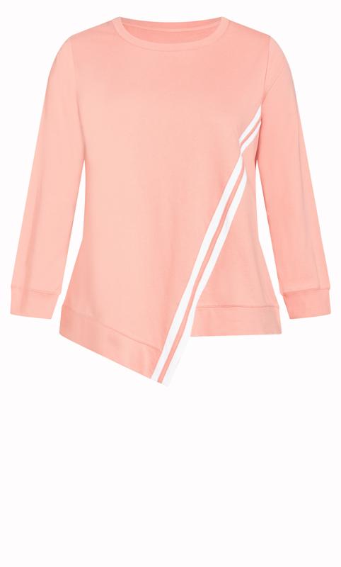 Evans Pink Stripe Asymmetric Hem Sweatshirt 5
