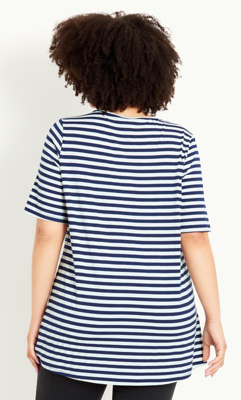 Evans Blue & White Stripe Studded Star T-Shirt 3