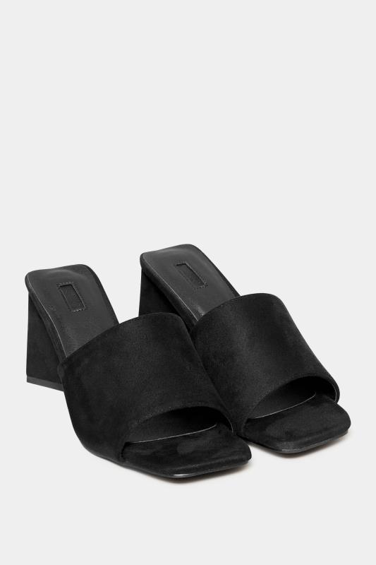 LIMITED COLLECTION Black Triangular Heeled Mules In Wide E Fit & Extra Wide EEE Fit | Yours Clothing 2