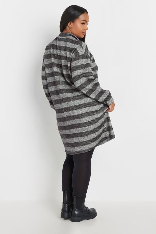 YOURS Plus Size White Stripe Soft Touch Jumper Dress | Yours Clothing 3