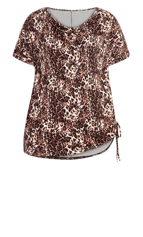 Sleeveless Cowl Side Ruched Leopard Print Top 5