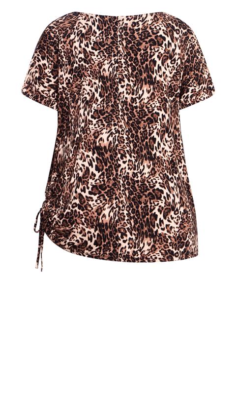 Sleeveless Cowl Side Ruched Leopard Print Top 6