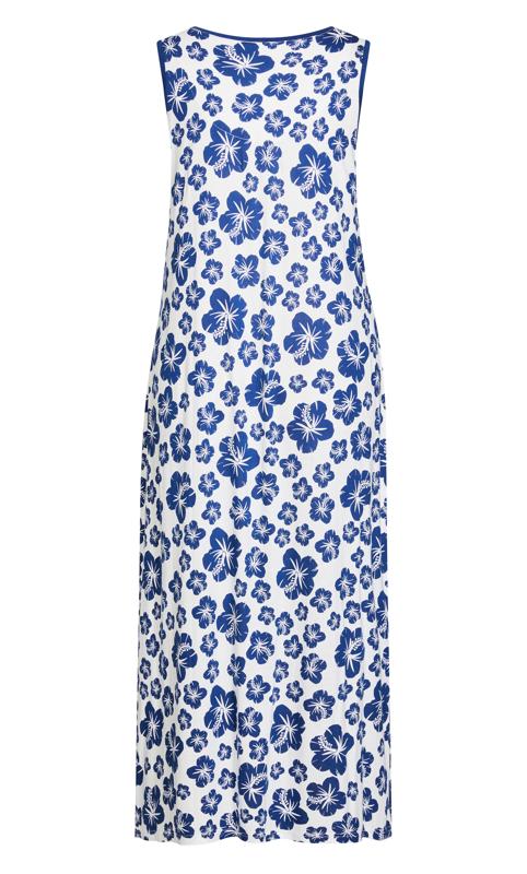 Evans White & Blue Floral Maxi Nightdress 4