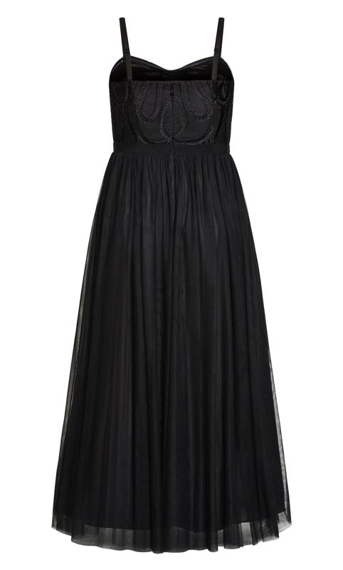 Evans Black Strapless Embroidered Maxi Dress 9