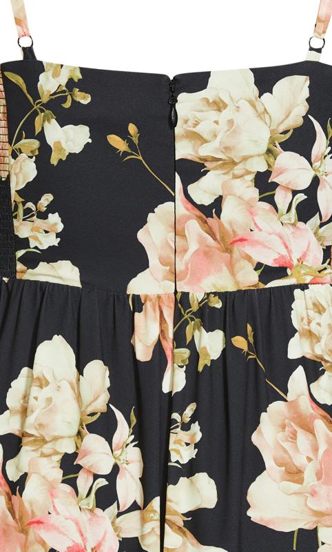 Evans Black Floral Print Wrap Front Dress 6