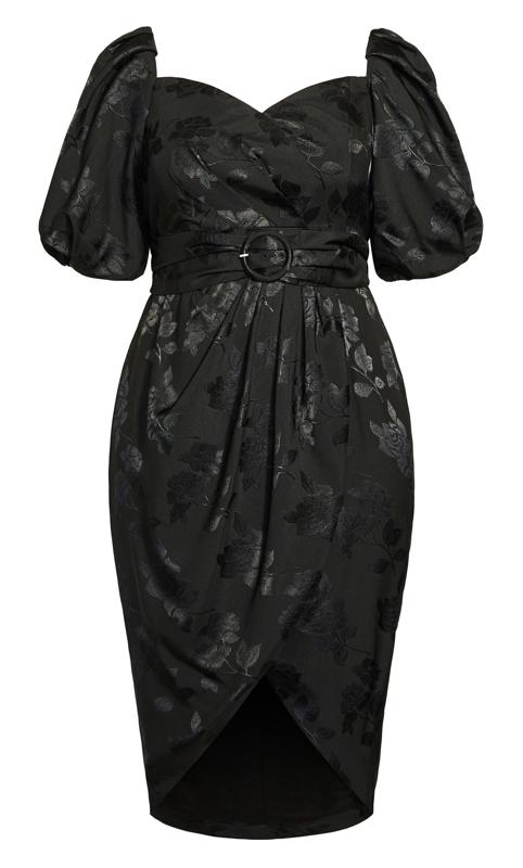 Evans Black Satin Puff Sleeve Bardot Midi Dress 4