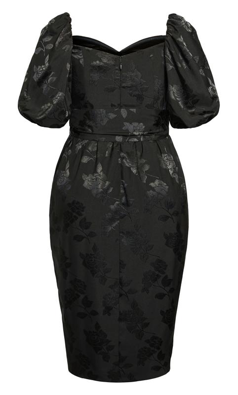 Evans Black Satin Puff Sleeve Bardot Midi Dress 5