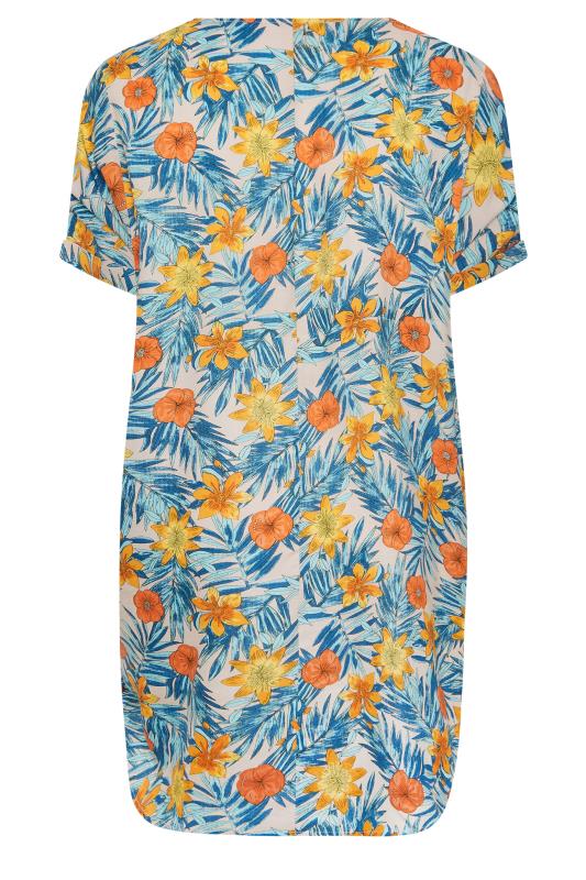YOURS Plus Size Blue Floral Tunic Dress | Yours Clothing 7