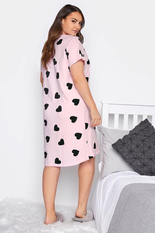 Curve Pink Heart Printed Nightdress 3
