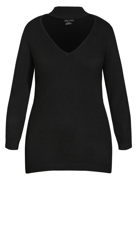 Evans Black Cut Out Knitted Jumper 5
