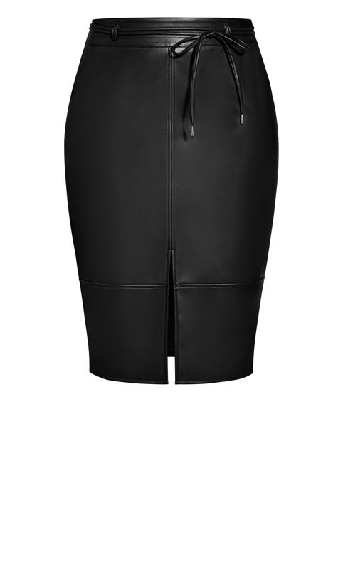 Celine Black Faux Leather Midi Pencil Skirt 5
