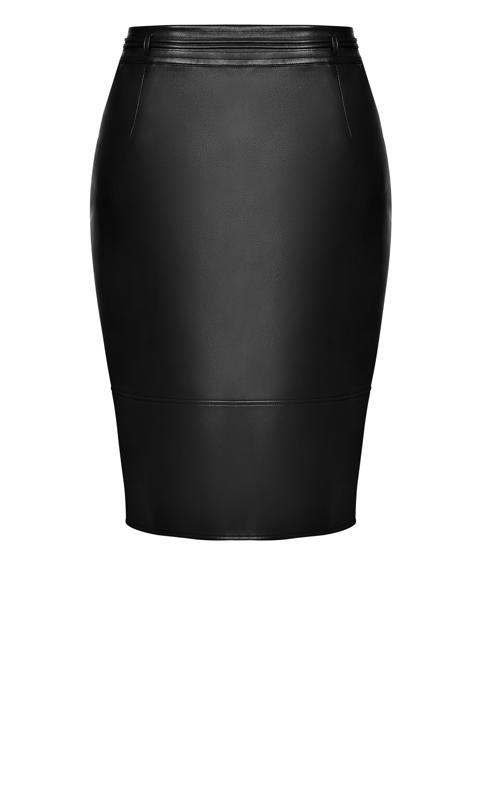 Celine Black Faux Leather Midi Pencil Skirt 6